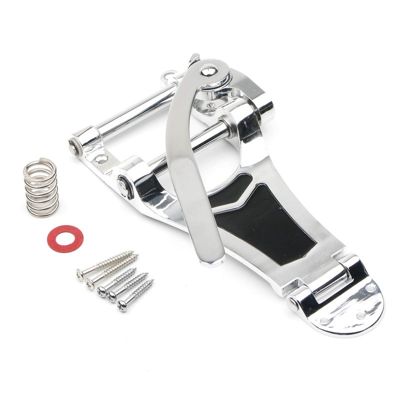 Swhmc Electric Guitar Vibrato Tremolo Bridge Tailpiece Big Rocking Rod Pulling String Board for LP, ETC Chrome - Image 1